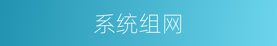 系统组网的同义词