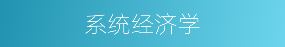 系统经济学的同义词