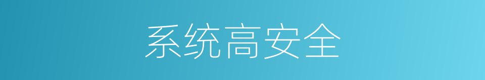 系统高安全的同义词