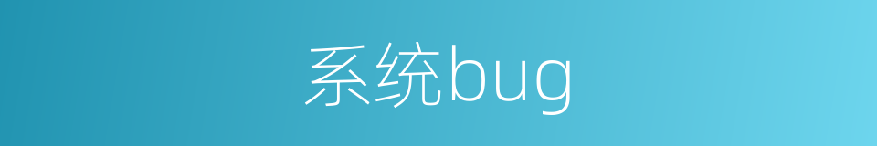 系统bug的同义词