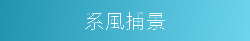 系風捕景的意思