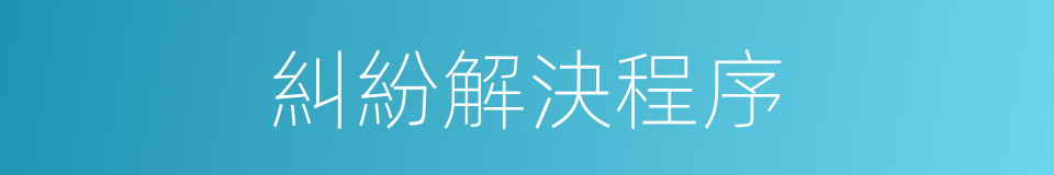 糾紛解決程序的同義詞