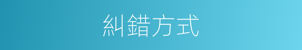糾錯方式的同義詞