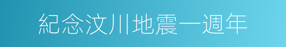 紀念汶川地震一週年的同義詞