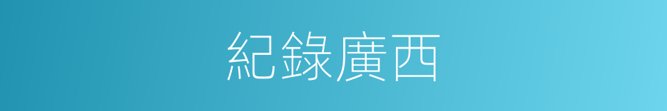 紀錄廣西的同義詞