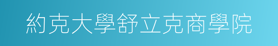 約克大學舒立克商學院的同義詞