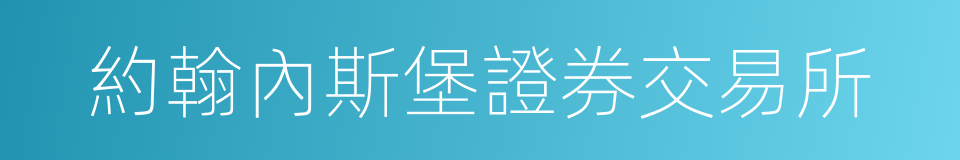 約翰內斯堡證券交易所的同義詞