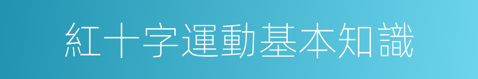 紅十字運動基本知識的同義詞