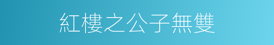 紅樓之公子無雙的同義詞