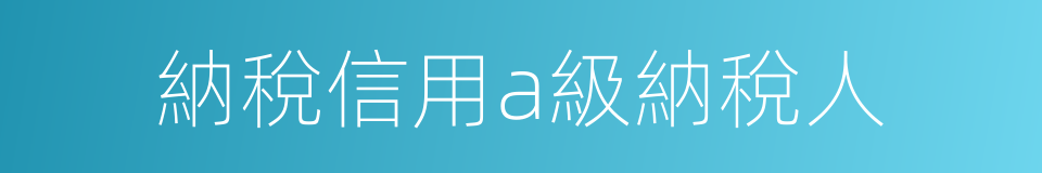 納稅信用a級納稅人的同義詞