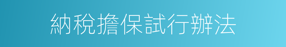 納稅擔保試行辦法的同義詞