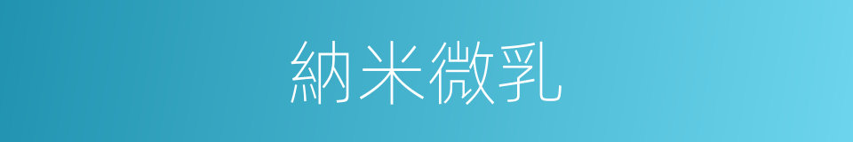 納米微乳的同義詞