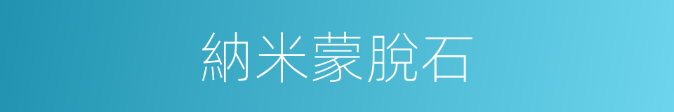 納米蒙脫石的同義詞
