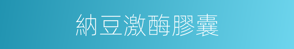 納豆激酶膠囊的同義詞