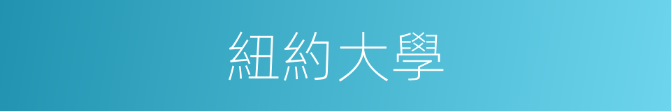 紐約大學的意思