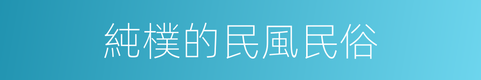 純樸的民風民俗的同義詞