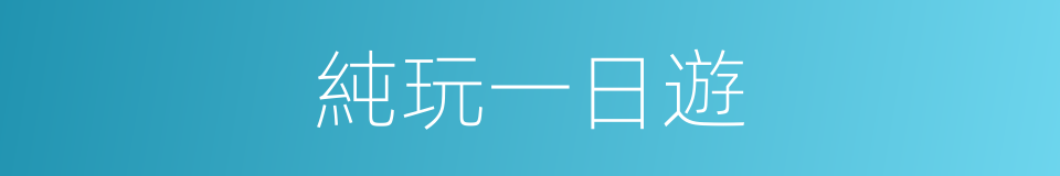 純玩一日遊的同義詞