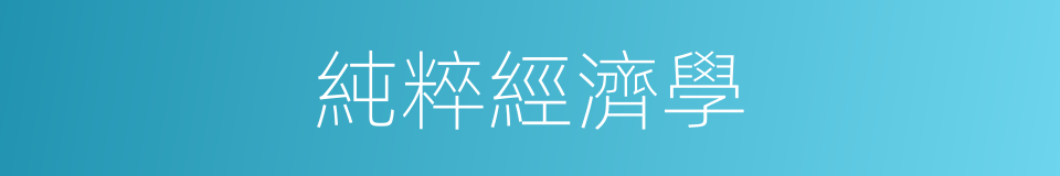 純粹經濟學的同義詞