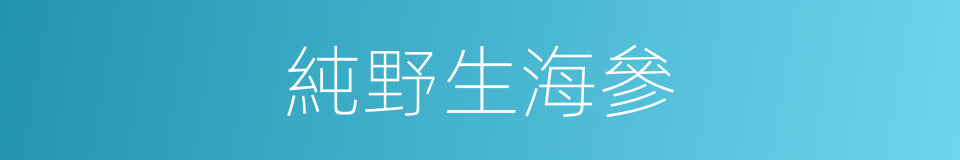 純野生海參的同義詞