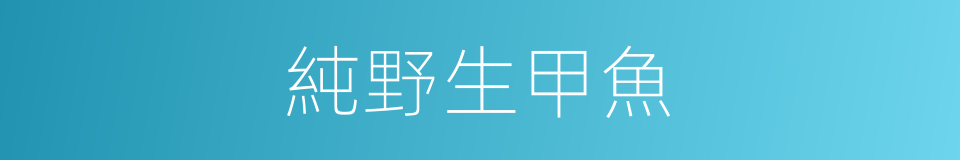 純野生甲魚的同義詞