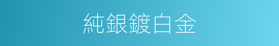 純銀鍍白金的同義詞
