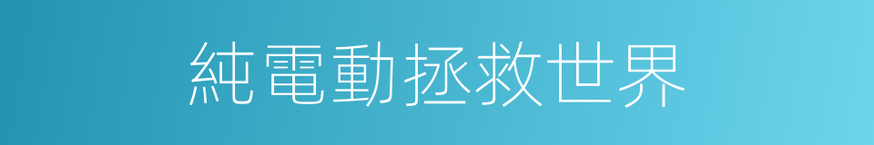 純電動拯救世界的同義詞