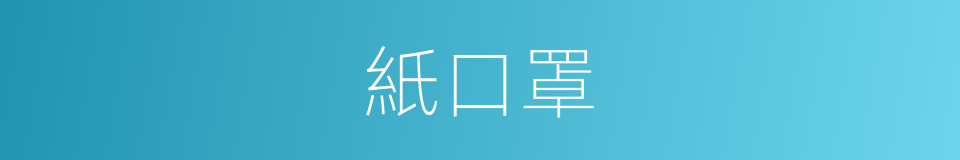紙口罩的同義詞