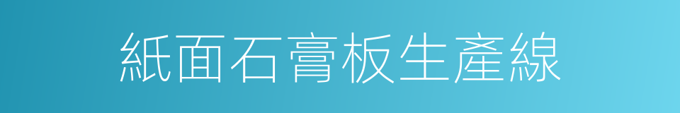 紙面石膏板生產線的同義詞