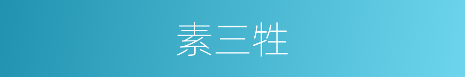 素三牲的同义词