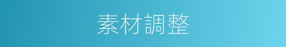 素材調整的同義詞