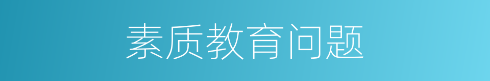 素质教育问题的同义词