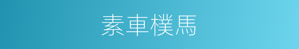 素車樸馬的同義詞