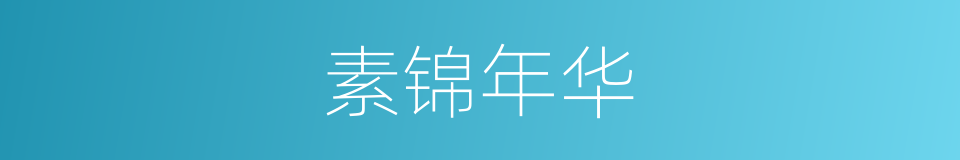 素锦年华的意思