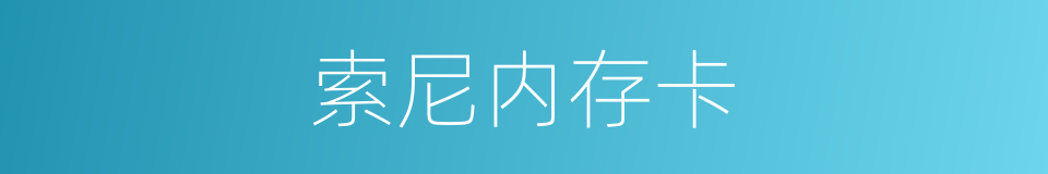 索尼内存卡的同义词