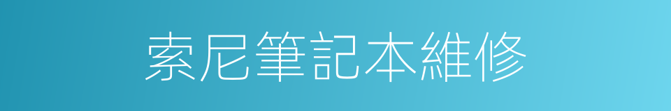 索尼筆記本維修的同義詞