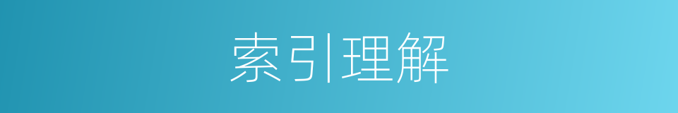 索引理解的同义词