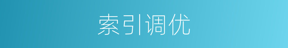 索引调优的同义词