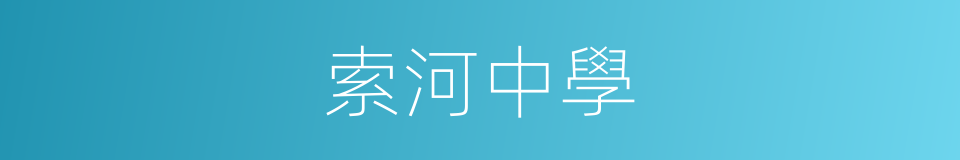 索河中學的同義詞