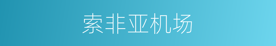 索非亚机场的同义词