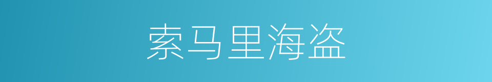 索马里海盗的同义词