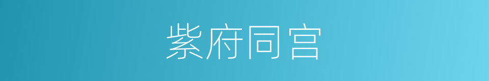 紫府同宫的同义词