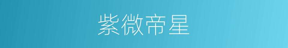 紫微帝星的同义词