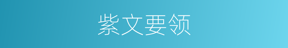 紫文要领的同义词