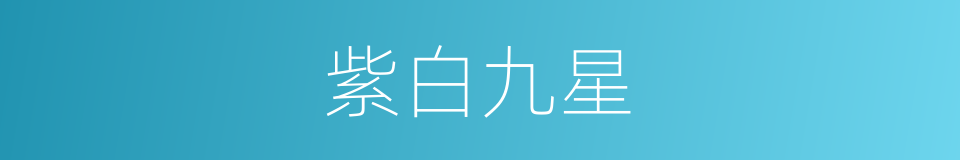 紫白九星的同义词