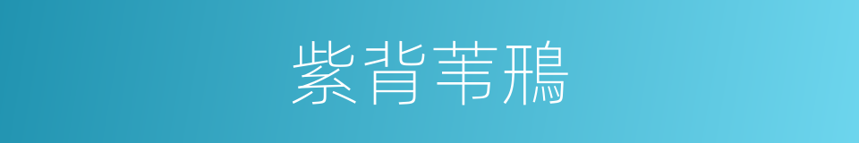 紫背苇鳽的同义词