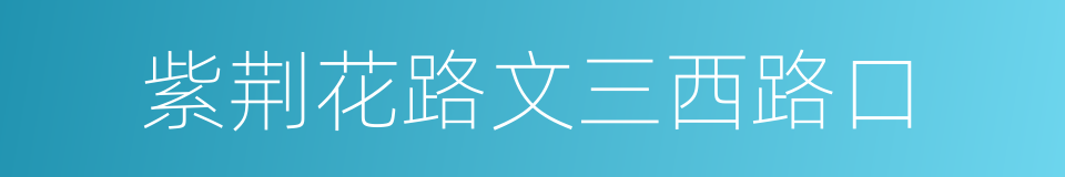 紫荆花路文三西路口的同义词