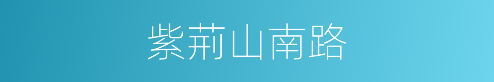 紫荊山南路的同義詞