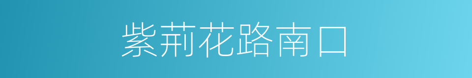 紫荊花路南口的同義詞