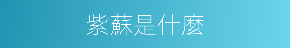 紫蘇是什麼的意思