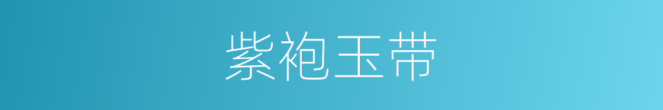 紫袍玉带的意思